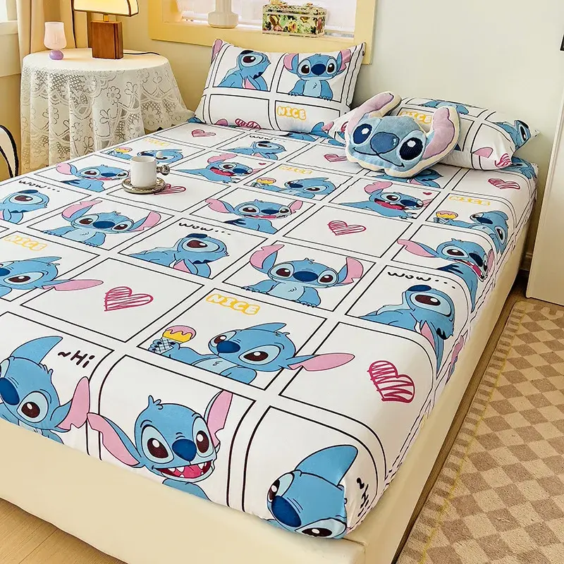 Disney Lilo & Stitch Anime Cama, Fronha, Capa de edredão, Roupa de cama, Decoração do quarto, Presentes de aniversário infantis