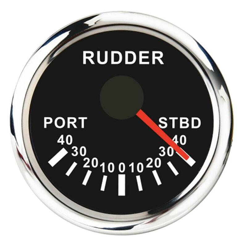 Waterproof Rudder Angle Indicator Gauge Meter 0-190ohm with LED Backlight for Marine Boat Yacht (Black Dial)