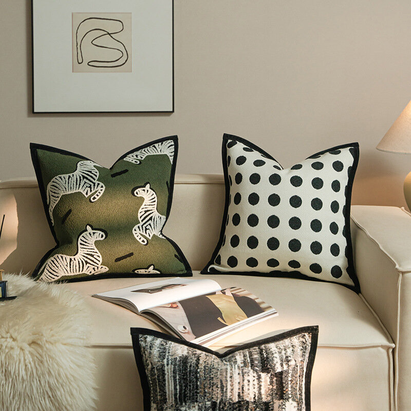 Fundas de almohada de estilo francés avanzado, funda de cojín decorativa para sofá, hogar