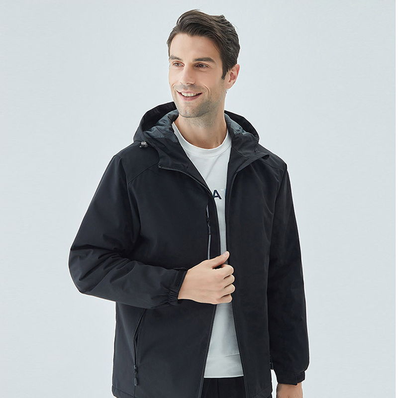 Inverno masculino velo interno jaqueta impermeável impressão personalizada bordado logotipo blusão ao ar livre caminhadas acampamento casaco térmico 4xl