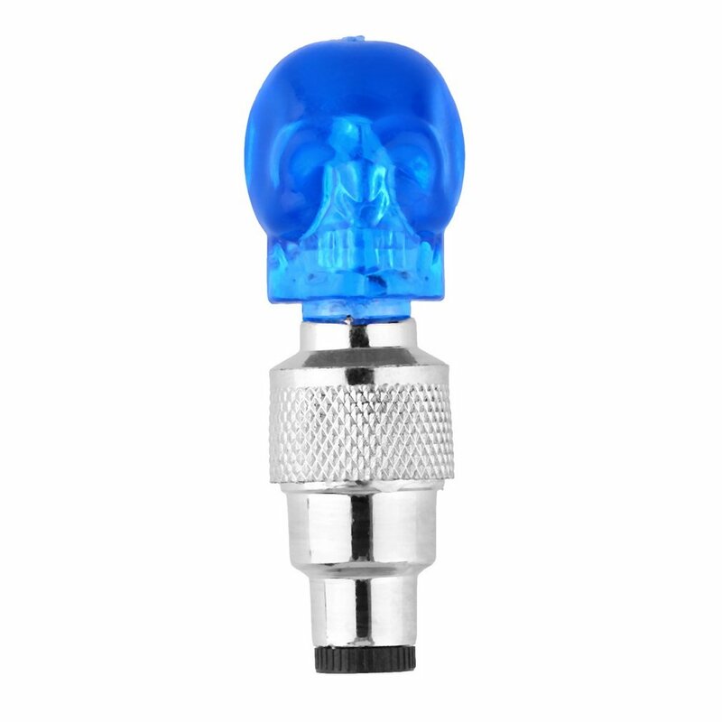 해골 모양 밸브 캡 LED 라이트 휠 타이어 램프, 자동차 오토바이 자전거 휠 라이트, 교통 안전용 다채로운 자전거 액세서리
