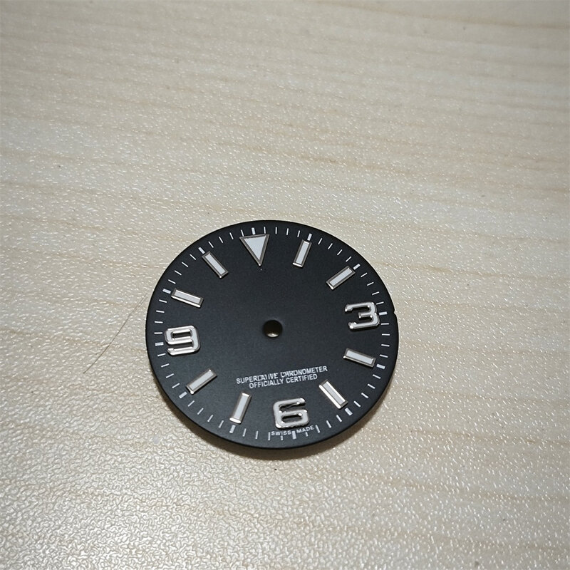 หน้าปัดนาฬิกา369 28.5มม. หน้าปัดนาฬิกาสำหรับผู้ชายหน้าปัด369เรืองแสงสีฟ้าอุปกรณ์เสริมบนใบหน้าเหมาะกับการเคลื่อนไหวของ NH35/NH36/4R/7S