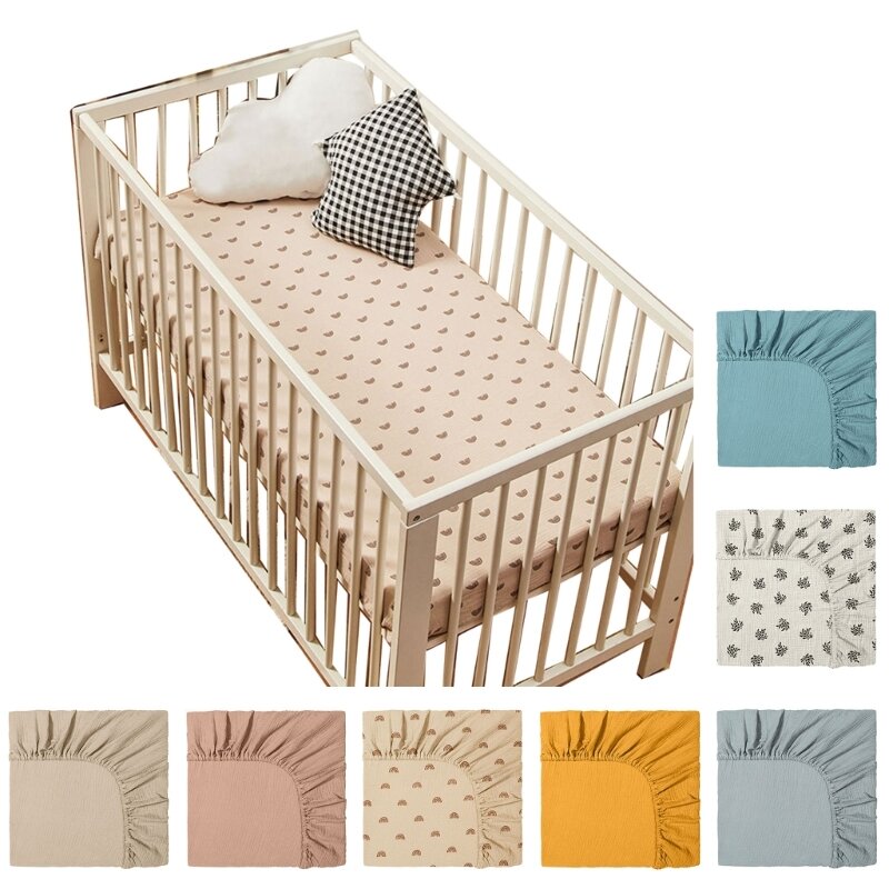 Printed Breathable Crib Fitted Sheets Cradles Mattress Cover Baby Bassinet Sheet