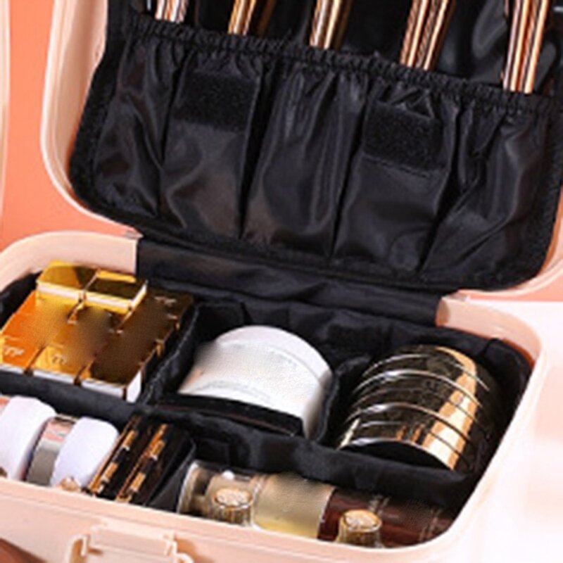 حقيبة مستحضرات التجميل للإناث ، حقيبة تخزين مستحضرات التجميل المحمولة ، صندوق سعة كبيرة