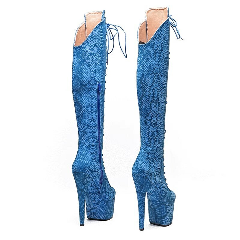 Auman Ale-Botas de plataforma de tacón alto exótico para mujer, zapatos de baile en barra, Sexy, de PU, de 17CM/7 pulgadas, para fiesta, 200