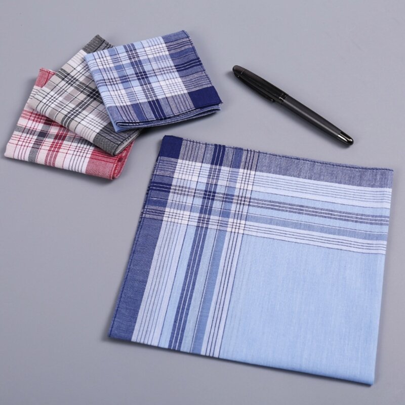 Plain Handkerchief for Men Casual Use Pocket Cloth Soft Breathable Square Handkerchief Towel Adult Accessories 40x40cm