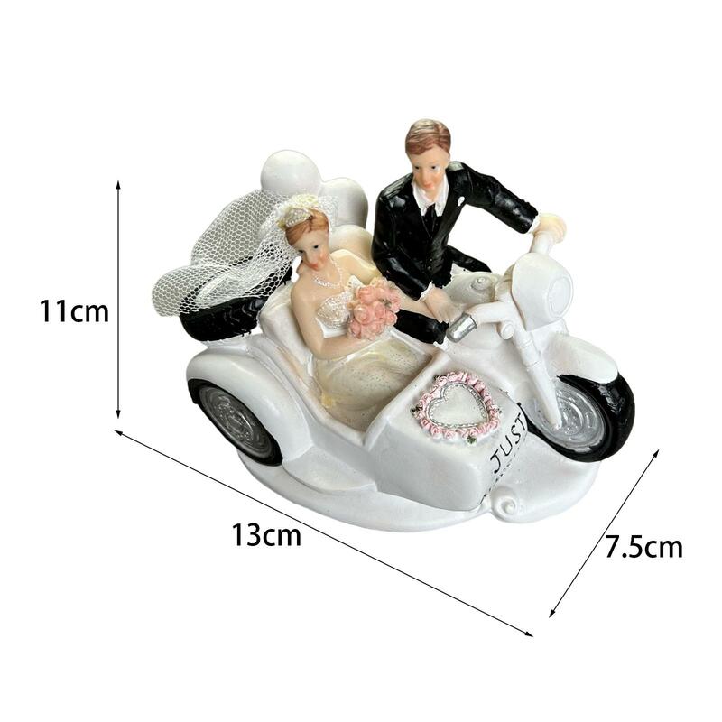 Patung Figurine pasangan pernikahan pengantin pria, dekorasi atasan kue ringan portabel untuk hadiah Valentine