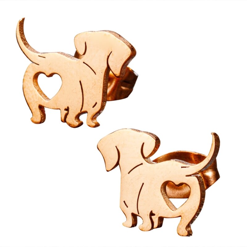 orelha jóias cão estimação orelha parafuso prisioneiro dachshund pinos liga material para dropship diário