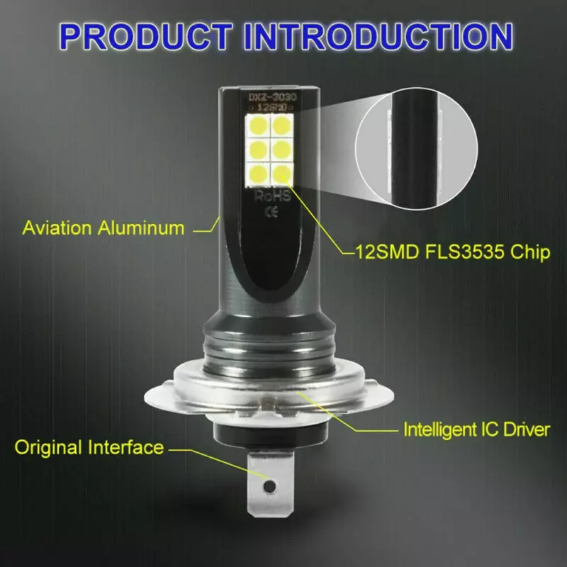 Lampu depan lampu kabut 1500W 2 buah 6000K bohlam aluminium konversi H4 Kit balok rendah tinggi pengganti tahan air