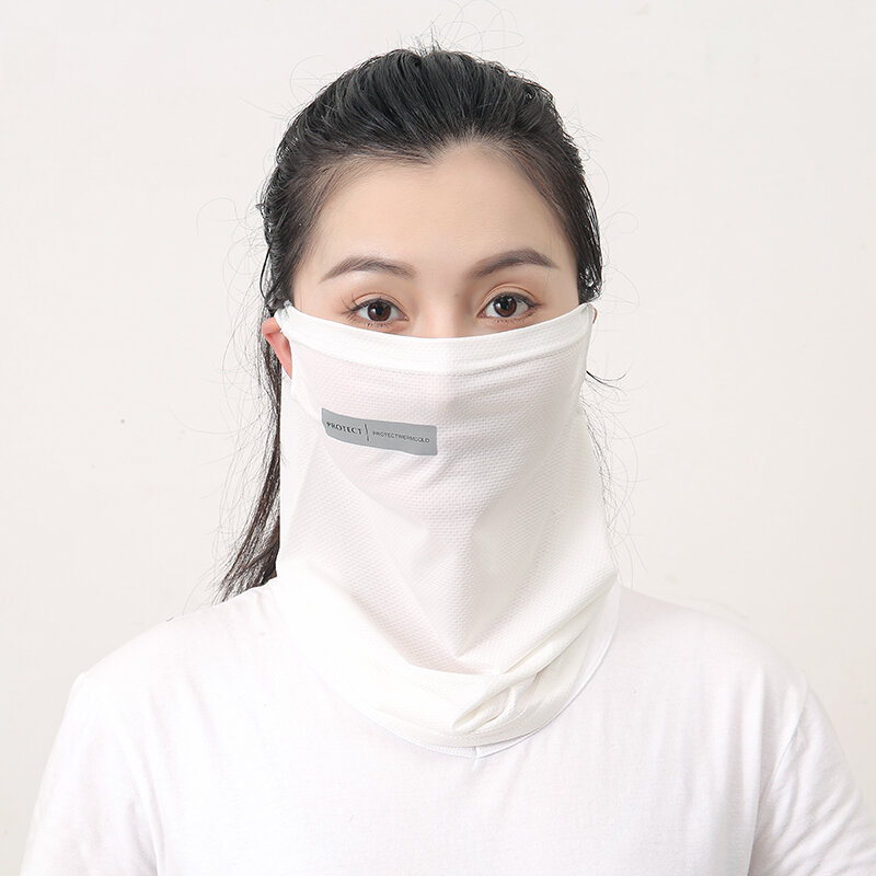 Maschera di protezione UV tinta unita sport per uomo donna Outdoor Summer Ice Silk mask uv blocking Neck Wrap cover sciarpa per il viso 33*28cm