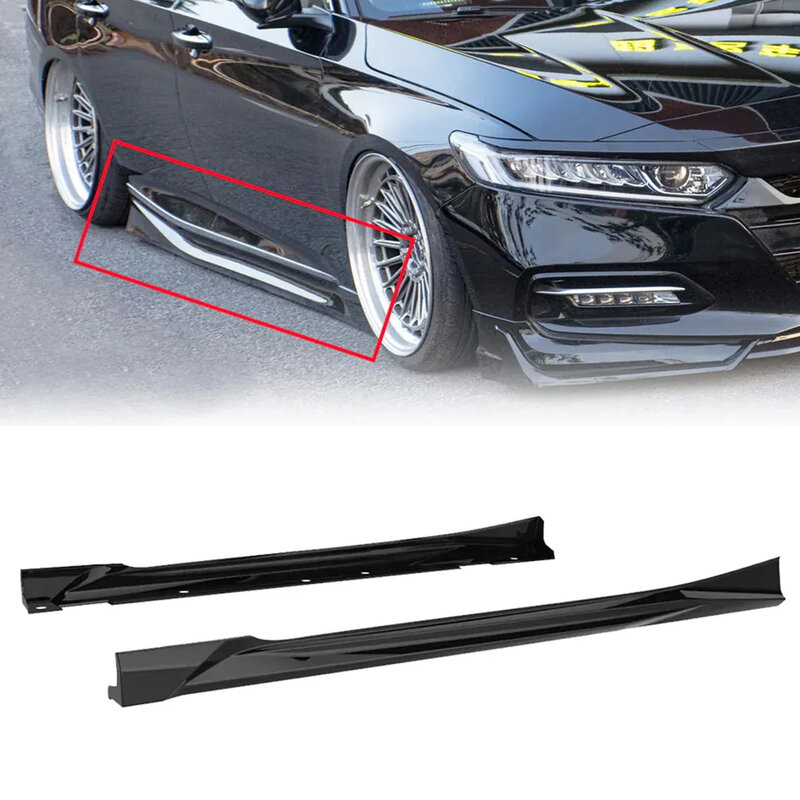Side Skirts Compatible With 2018-2020 Honda Accord Rocker Panel Extension Auto Parts Black 2018 2019 2020