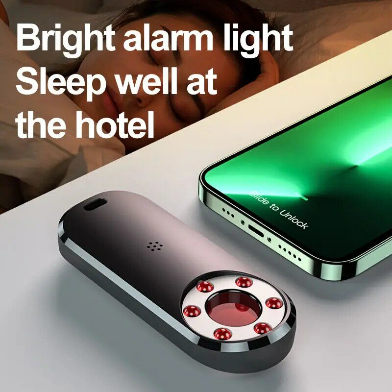 Detektor kamera Mini portabel, kamera pendeteksi Anti kaleng, kamera Hotel, pencari kamera dengan Alarm, pemindai inframerah AK400