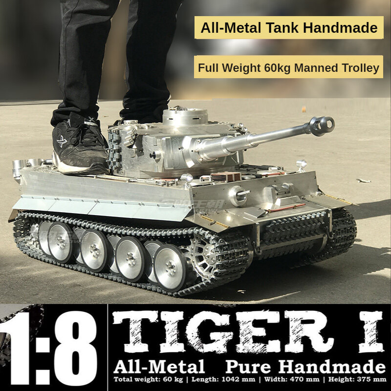 Full Metal RC Tank Simulação para Boy, Sound Belt Lançamento, grande controle remoto, Chariot M1A2, liga de alumínio Toy Modelo, 1, 8, 2.4G