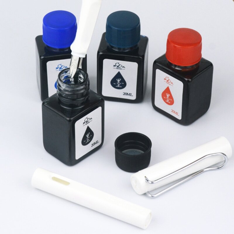 16FB Dip Pen Бутылка с чернилами 3 цвета Перьевая ручка Ручка для каллиграфии доступна для студентов