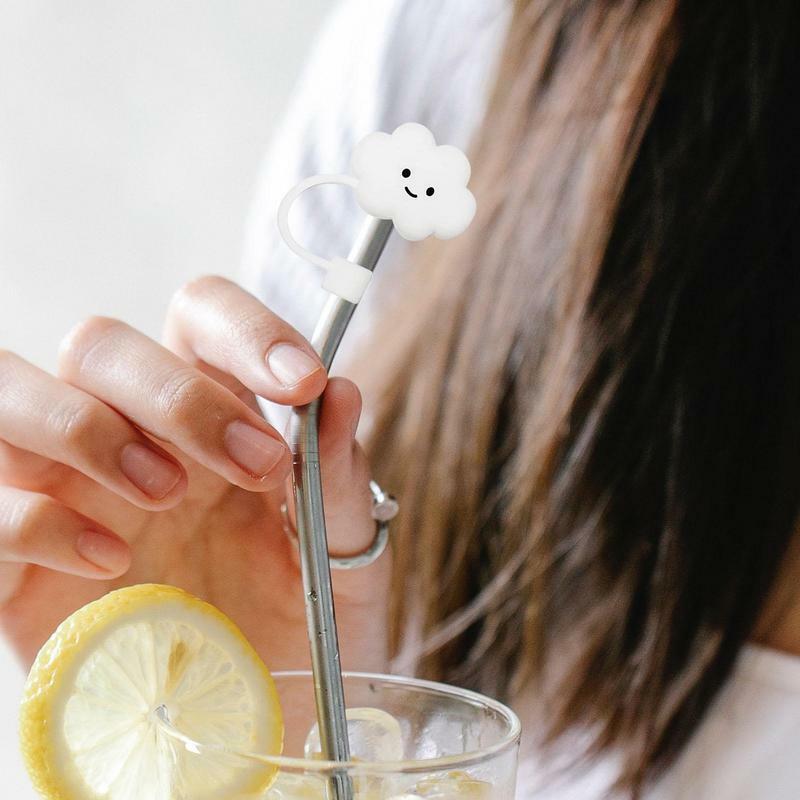 1 stücke Cartoon Silikon Stroh Tipps trinken Staub kappen spritzwasser geschützte Stecker Abdeckung kreative Tasse Zubehör Stroh Versiegelung Werkzeuge