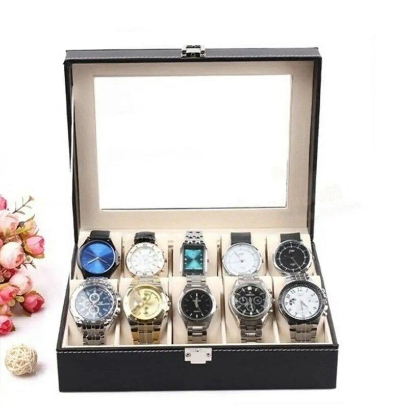 6/10/12/20 slot scatola di immagazzinaggio dell'orologio da polso in ecopelle cassa dell'organizzatore dell'orologio espositore per orologi in pelle portagioie organizzatore di gioielli