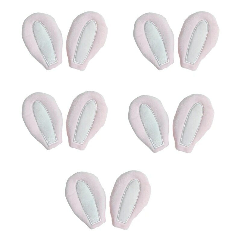 5 paar konijn/kat oorvorm applicaties DIY haarclip sleutelhangers handschoenen kleding naaimaterialen patches haaraccessoires