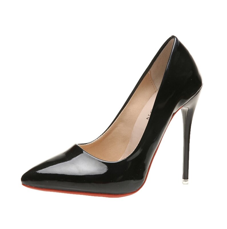Zapatos de tacón alto para mujer, calzado de tacón de aguja fino de 12cm, con punta puntiaguda, Sexy, para banquete y boda, talla grande 35-45, 2022