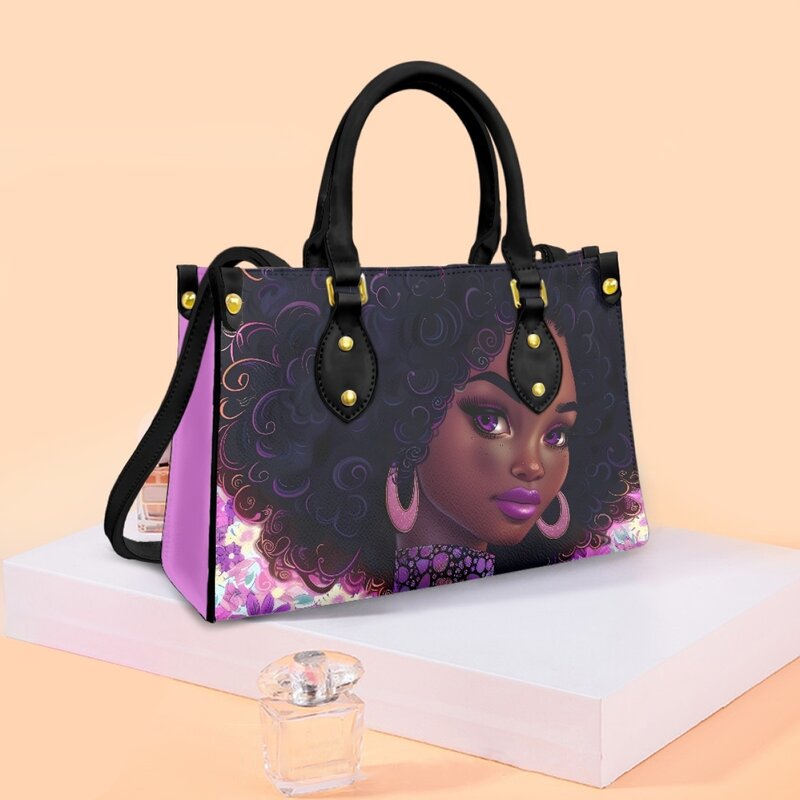 Afrikanische Mädchen Handtaschen Frauen benutzer definierte Drop Ship Pod Luxus Pu Leder weibliche Umhängetaschen Frau Top Griff Bolsa Mujer