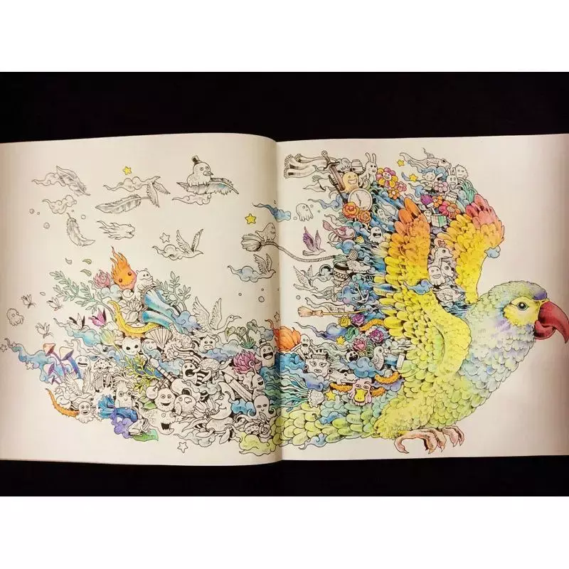 Buku mewarnai animorphena 96 halaman untuk anak-anak dewasa mengembangkan kecerdasan meringankan stres grafiti lukisan buku gambar