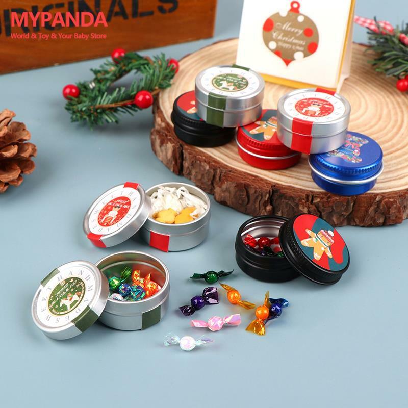 1:12 Dollhouse Miniature Christmas Cookies Biscuit Candy Gift Box Tin Box Model Home Living Scene Decor Toy