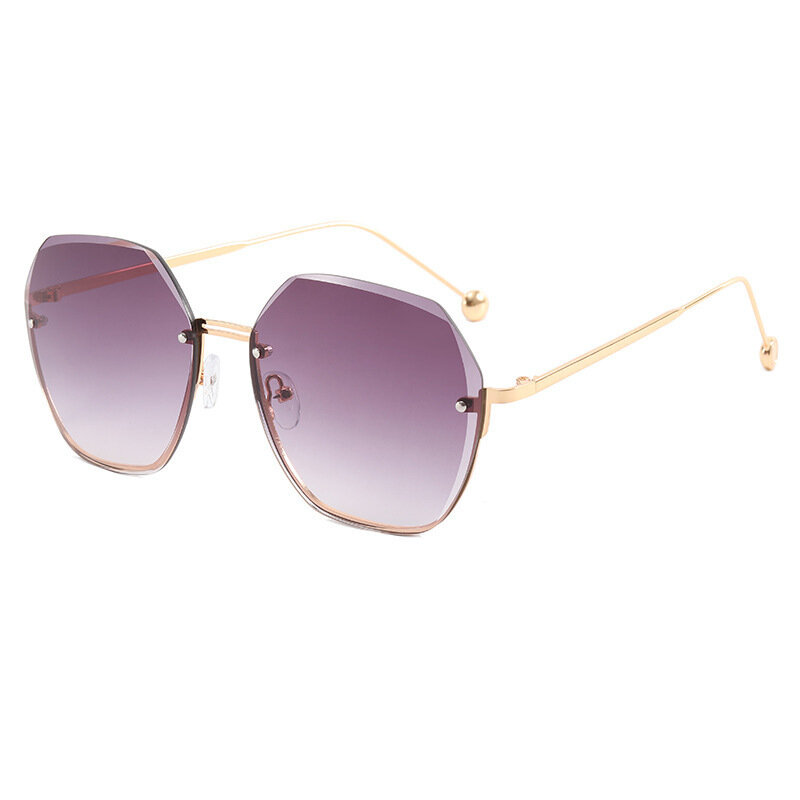 Okrągłe okulary przeciwsłoneczne damskie marka projektant gradientowe modne okulary słoneczne damskie bez oprawek metalowe Oculos De Sol luksusowy projektant