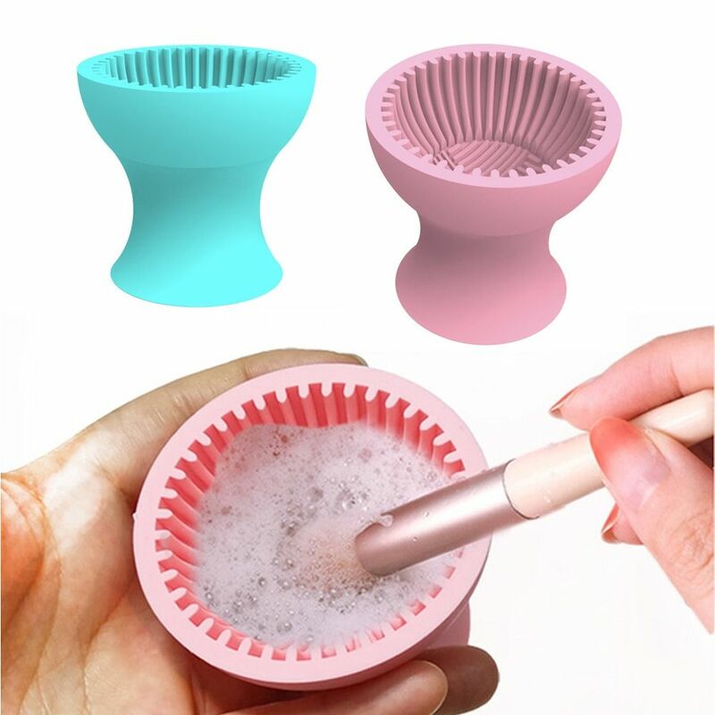 Siliconen Make-Upborstelreiniger Nieuwe Nuttige Multifunctionele Cosmetische Schrobpad Opvouwbare Reinigingskom