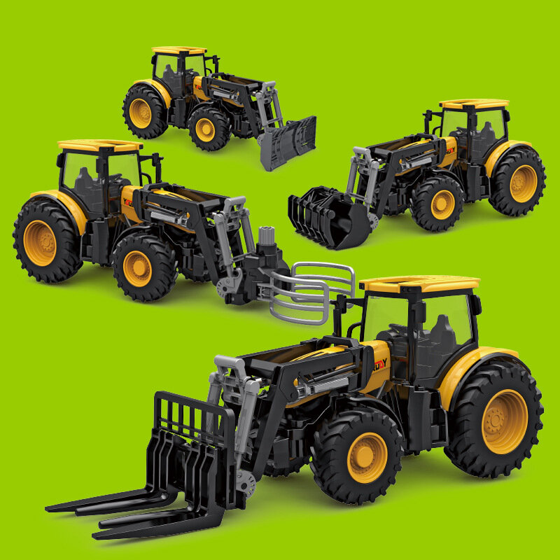 Фермерский комбайн, инженерный автомобиль, трактор, Игрушечная модель, скользящий фермерский автомобиль, игрушечный автомобиль для мальчиков, модель B198
