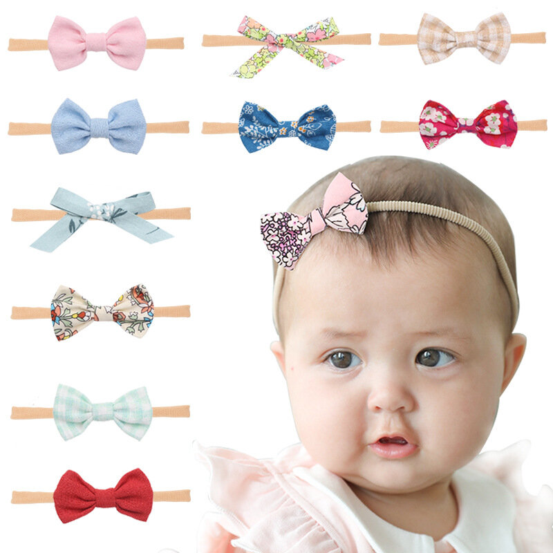 1pc Cute Bow Baby pałąk na dziewczynę nylonowa główka opaski Turban noworodka opaski Hairbands dla dzieci akcesoria do włosów dla dzieci