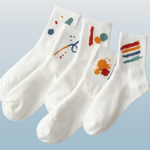 5/10 Paar Socken hochwertige weiße Socken Damen Mid-Tube Socken Sommer dünne vielseitige einfache Herren schwarze Sports ocken