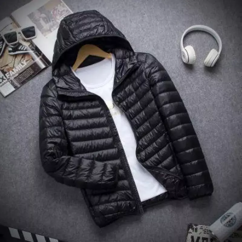 Down Jacket Men's 2022 New 90% White Duck Down Super Light Down Jacket Men's Lightweight Thermal Coat Hooded Feather Coat FEE