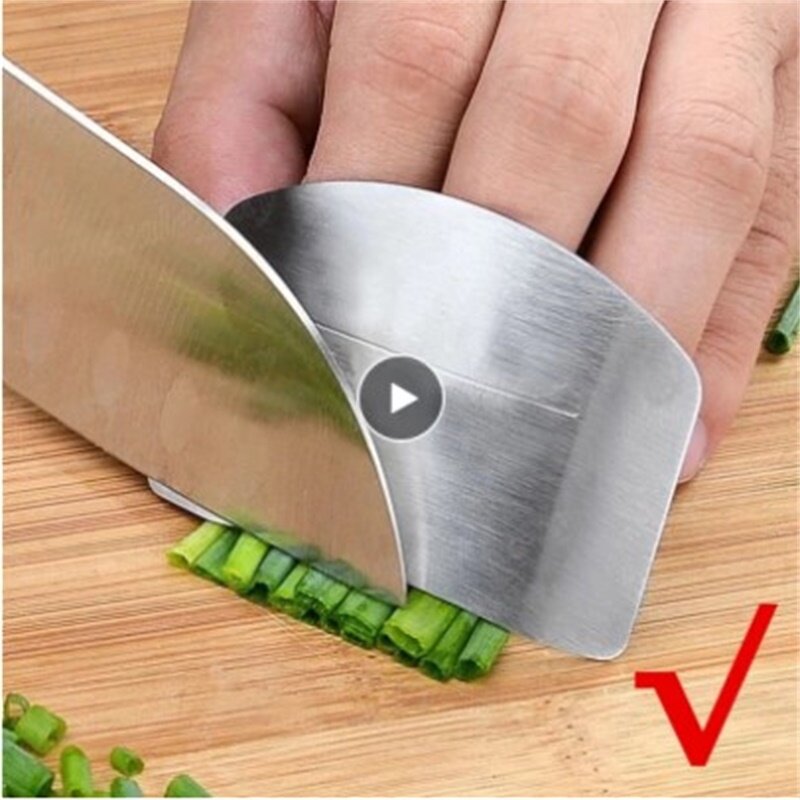 Protector de dedos de acero inoxidable para cocina, herramienta de seguridad para cortar verduras, Protector de manos