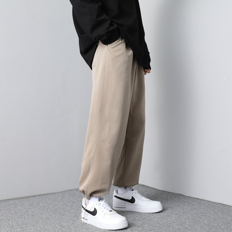 2022 Korean Of Summer Leisure Trend Fashion Lantern Pants Spring Autumn Men'S Loose Wide Leg Sports Style 9-Point Trousers