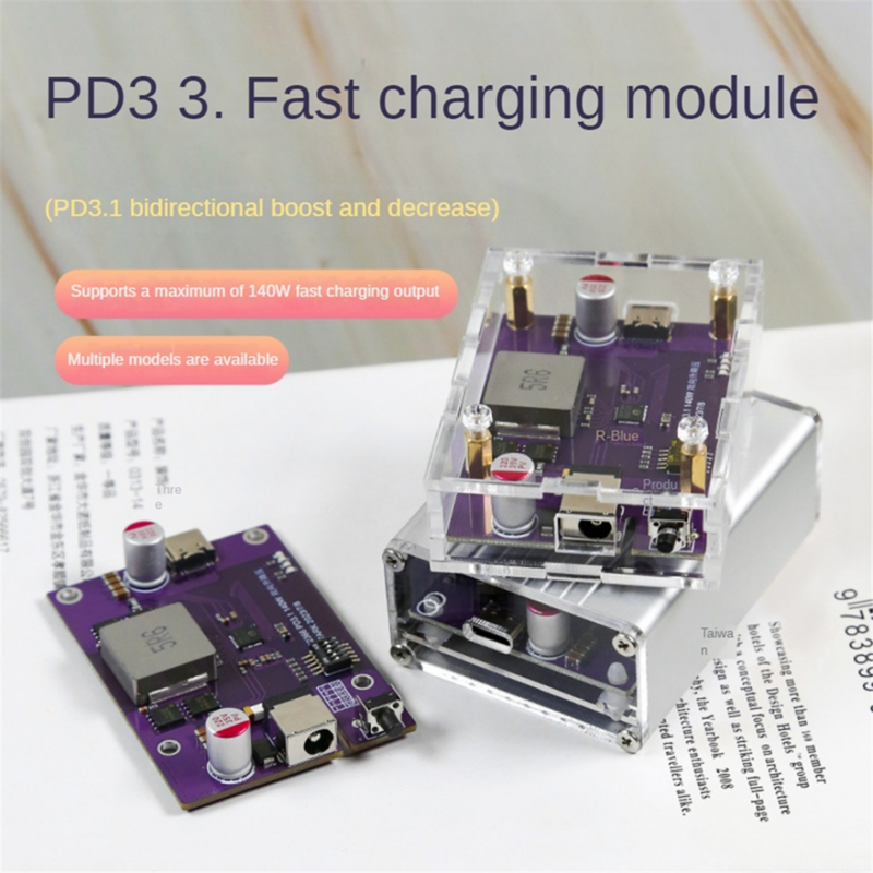 PD3.1 modul DIY Power Bank 140W, modul pengisian daya Cepat li-baterai Bidirectional Boost 2S/3S/4S/5S/6S dapat diganti IP2366