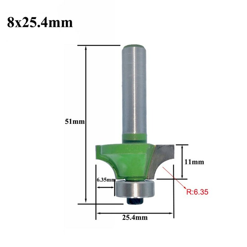 1Pcs 8mm Or 1/4" Shank Small Corner Round Router Bit For Wood Edging Woodworking Mill Classical Cutter Bit For Wood