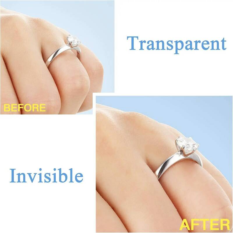 Reductor de anillo de silicona, ajustador de tamaño de anillo transparente Invisible de 8 tamaños, reductor de anillos sueltos, herramientas de joyería