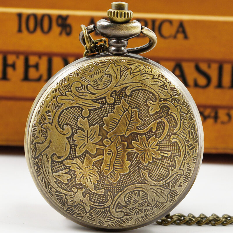 Relógio de bolso de quartzo vintage masculino e feminino, caso número romano, moda Steampunk oco, relógio FOB unisex, pingente