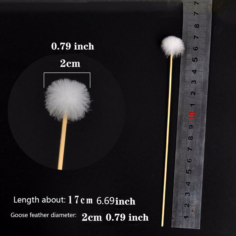 2Pc Goose Feather Earpick Wax Remover Curette Adult Bamboo Handle Ear Dig Tools