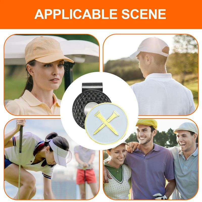 Магнитный маркер для мяча для гольфа, зажим для шляпы, металлический маркер для мяча для гольфа с зажимом для шляпы, аксессуары для мешков для гольфа, аксессуары для шапок и брюк