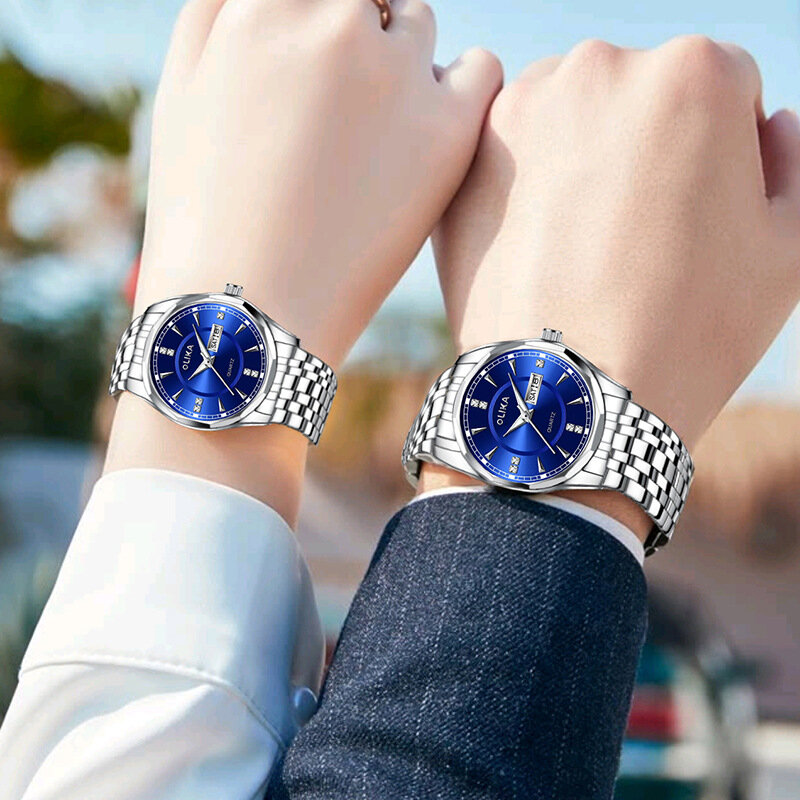 Neue Edelstahl Liebhaber Uhren Mode wasserdichte Quarzuhr für Männer und Frauen Paar Uhr Liebhaber Armbanduhr relojes