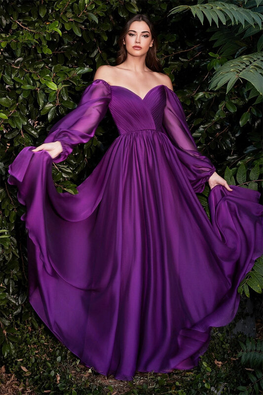 Женское вечернее платье со шлейфом, элегантное Плиссированное ТРАПЕЦИЕВИДНОЕ ПЛАТЬЕ С Длинным Рукавом для выпускного вечера, свадебное платье, 2022
