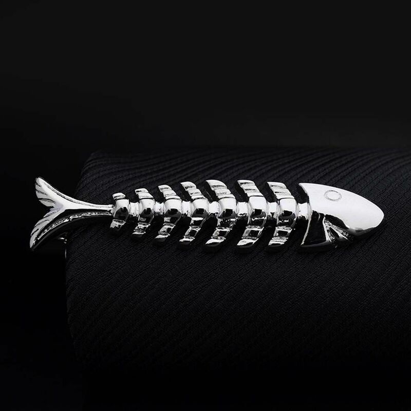 Creative Charm Silver Metal Gifts for Men Key Shape Wedding Tie Clip Necktie Clips Pin Glasses Shape Jewelry