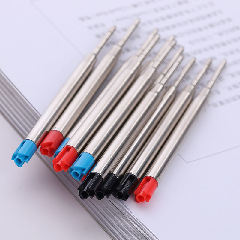 5szt. Metalowe wkłady żelowe czarno-niebiesko-czerwona farba wkłady długopisowe średniopunktowe pręty do pisania materiały biurowe