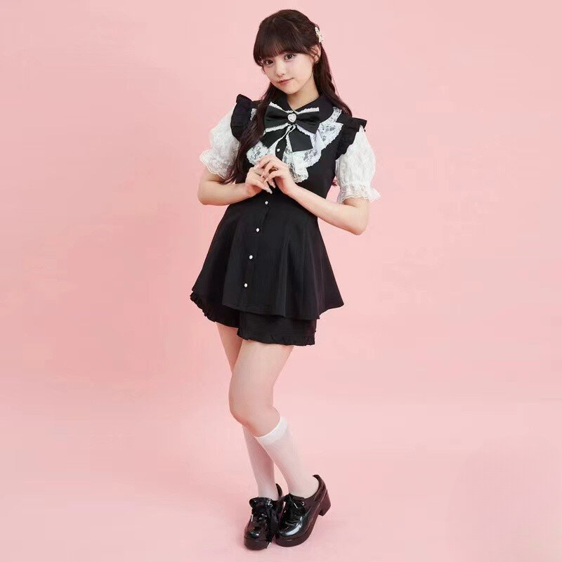 Японский костюм Rojita SC, новинка 2024, летний женский костюм из двух предметов, кружевная серия Mine, костюм с коротким рукавом, женская одежда