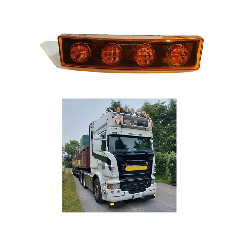 Lámpara LED de visera solar para camión Scania, luces superiores de señal, color amarillo, 24V, 1 piezas, 1798980, 1910437