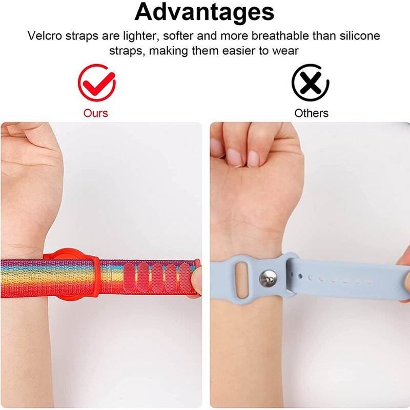 Muñequera Compatible con funda protectora para niños, soporte para GPS rastreador Air Tag con pulsera de nailon B