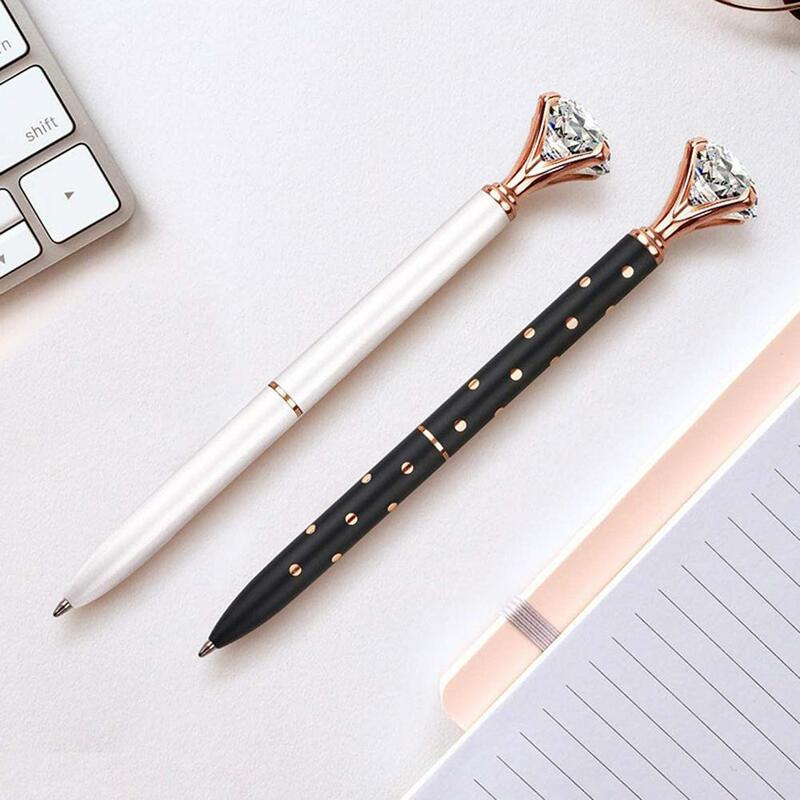 Grand stylo à bille en cristal de diamant, stylo à bille pour étudiant, papeterie, bureau, cadeaux d'affaires, plume en métal 1.0mm, stylo à biscuits