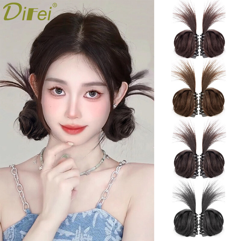 DIFEI Grasping And Clamping Double Ball Heads And Contracting Out One-piece Female Spice Girl's New Ball Head Synthetic Wig