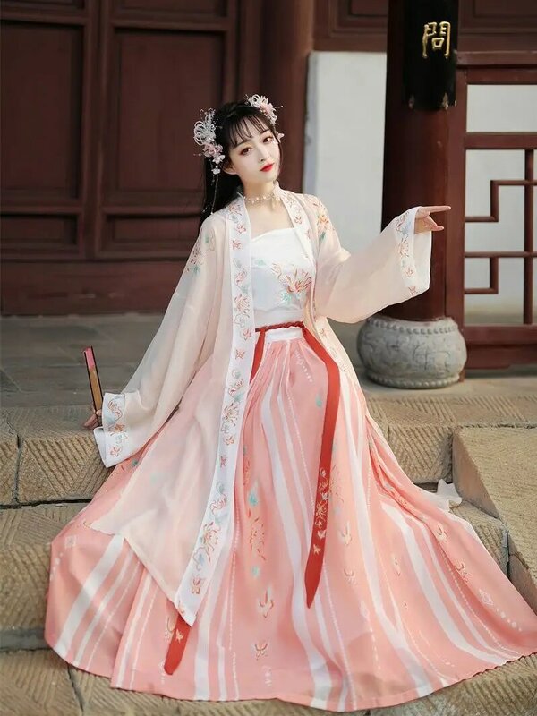 Vrouwen Hanfu Jurk Traditionele Chinese Stoffen Outfit Oude Volksdans Podium Kostuums Oosterse Fee Prinses Cosplay