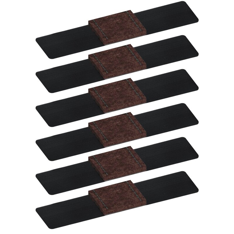 6 Pieces Wrap-Around Felt Floor Saver Thicke Felt Furniture Pads with Hook and Loop Fasteners for Hardwood Floor